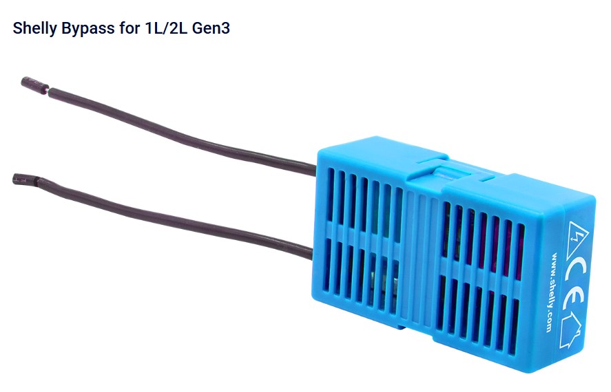 Bypass para que Shelly 1L o 2L Gen3 funcione sin un cable neutro